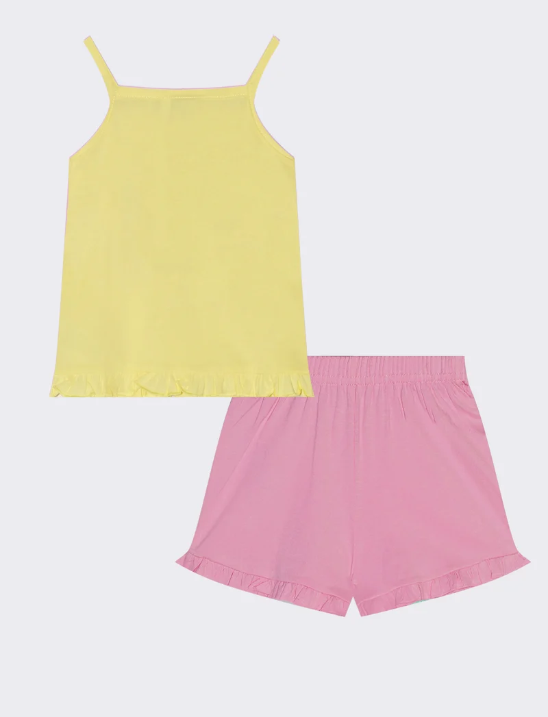 Completo Stitch Set con canotta e shorts - Giallo