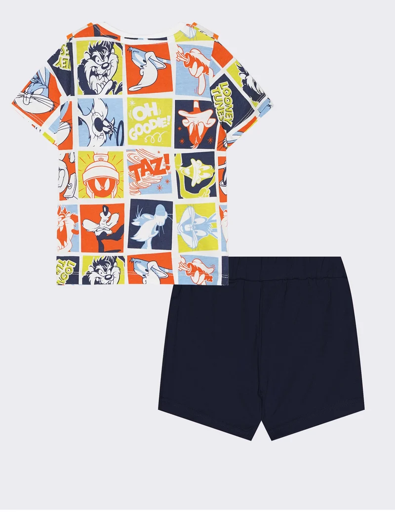 Set Looney Tunes due pezzi: maglietta e pantaloncini - Blu