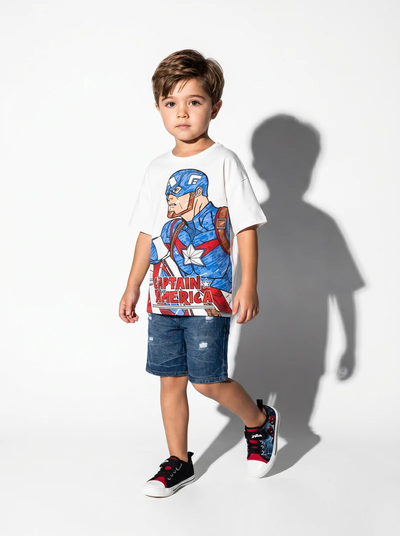 T-shirt Marvel in cotone per giovani fan - Bianco