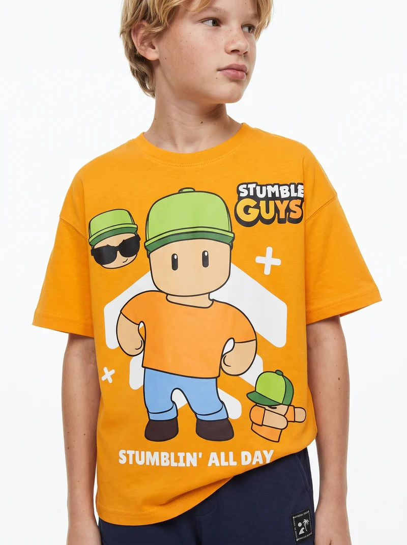 T-shirt Stumble Guys per giovani fan - Arancio
