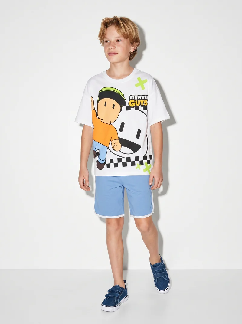 T-shirt Stumble Guys per giovani fan - Bianco