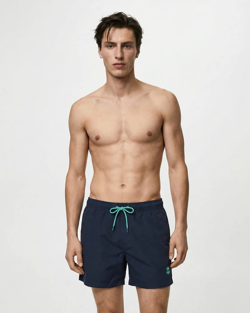 Costume Mare Basic con Fodera Rete Interna - Blu