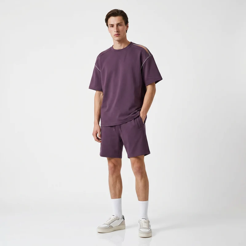 Bermuda jogger in interlock misto cotone - Viola