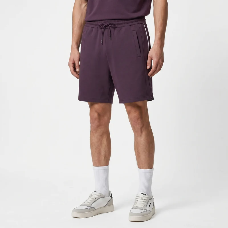 Bermuda jogger in interlock misto cotone - Viola