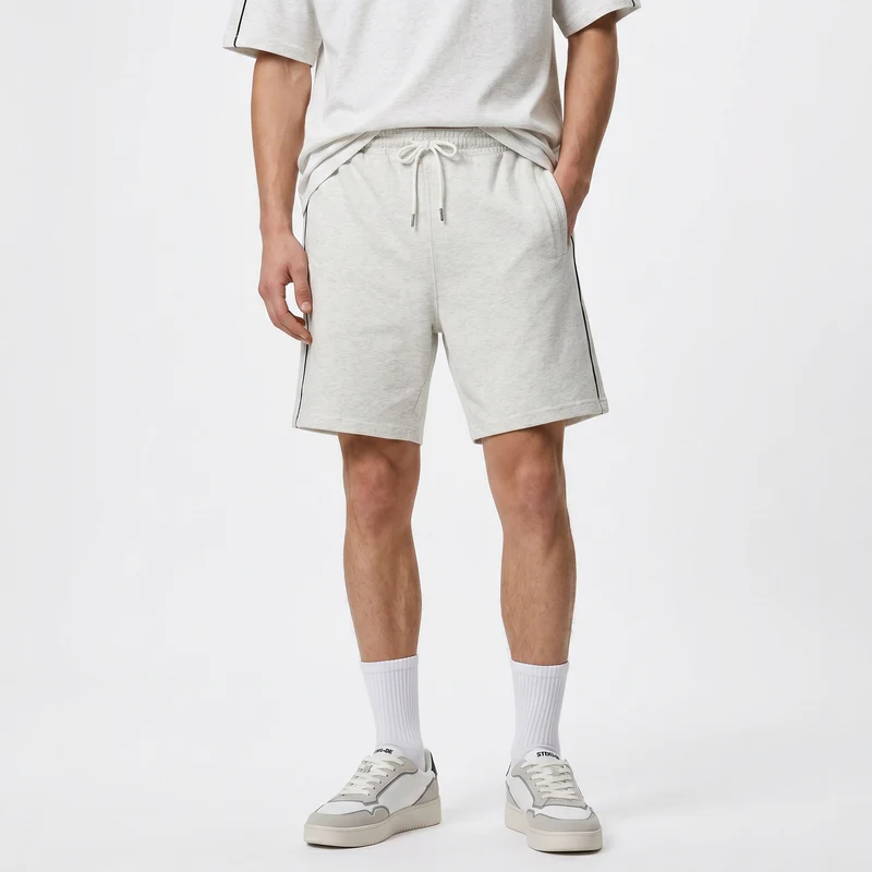 Bermuda jogger in interlock misto cotone - Grigio mel.