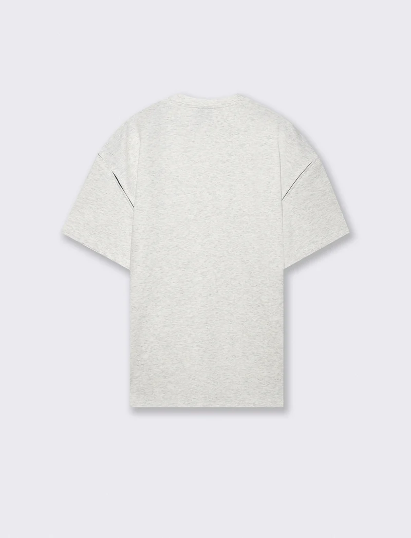 Felpa manica corta interlock misto cotone - Grigio mel.