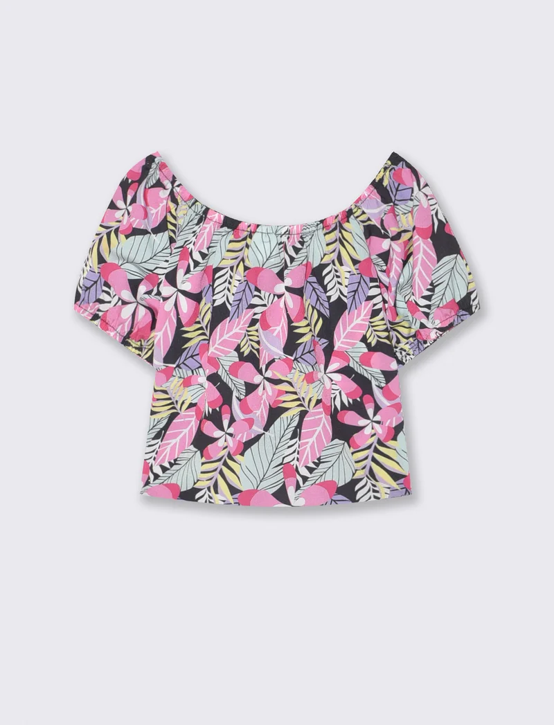 Top in crêpe con nodo decorativo - Fantasia