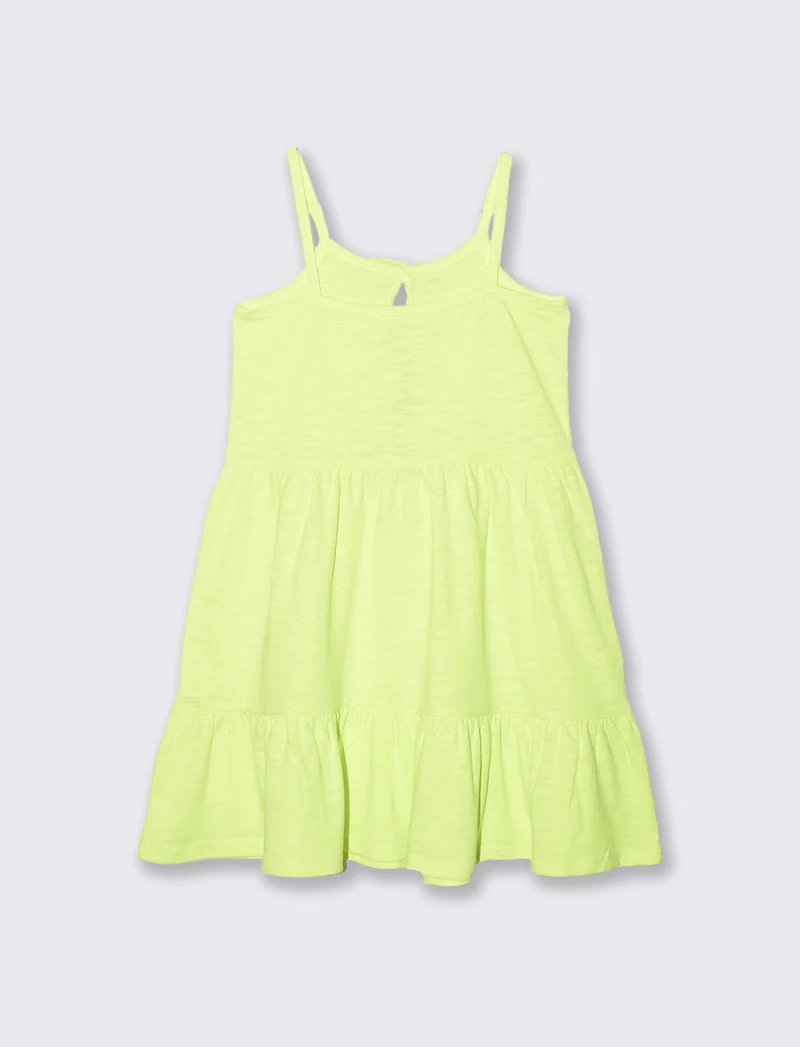Abito a bretelline fluo per bambina - Giallo