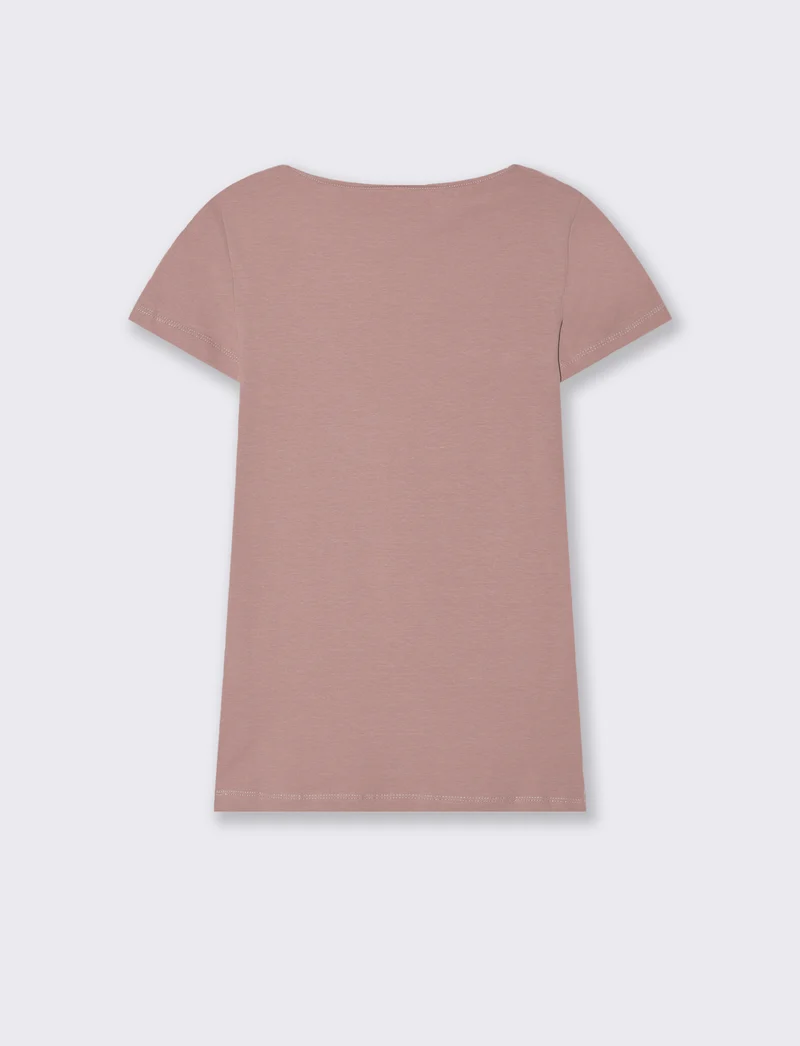 T-Shirt Mezza Manica Elegante - Rosa