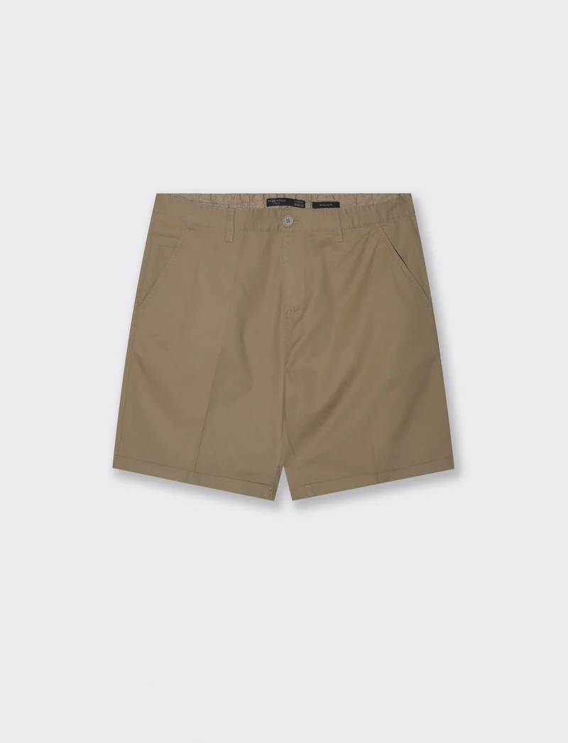 Bermuda Chino Regular Fit in Twill di Cotone - Verde kaki