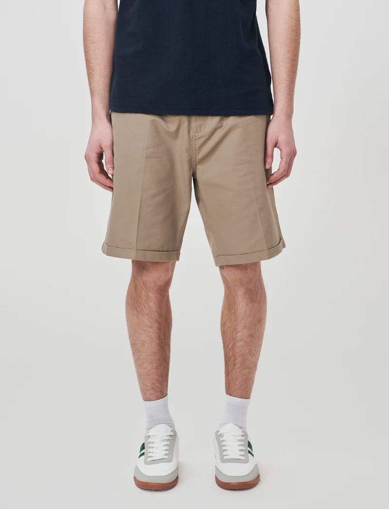 Bermuda Chino Regular Fit in Twill di Cotone - Verde kaki