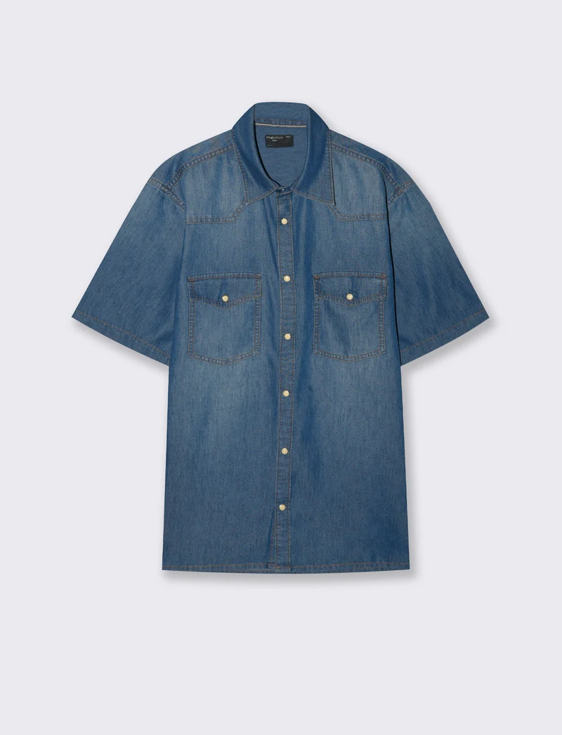 Camicia denim leggero maniche corte - Denim