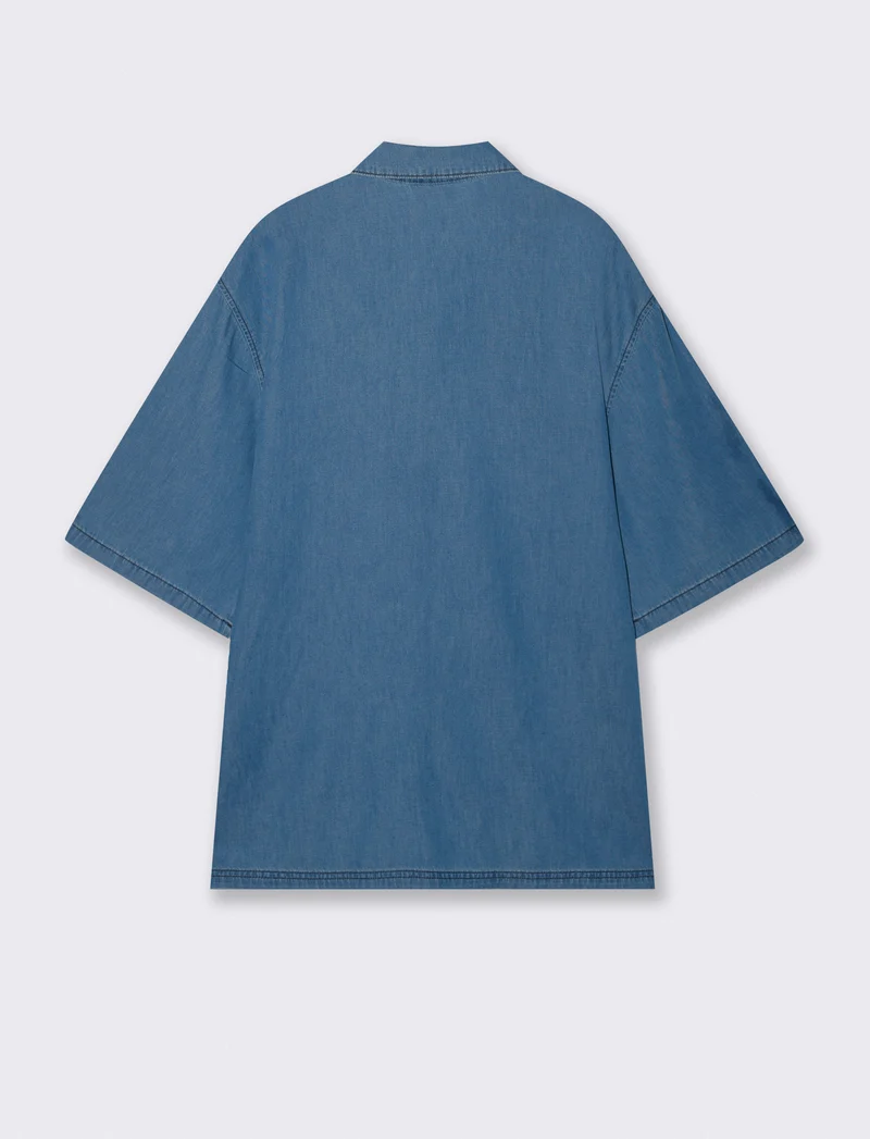 Camicia Boxy Fit in Denim Leggero - Denim