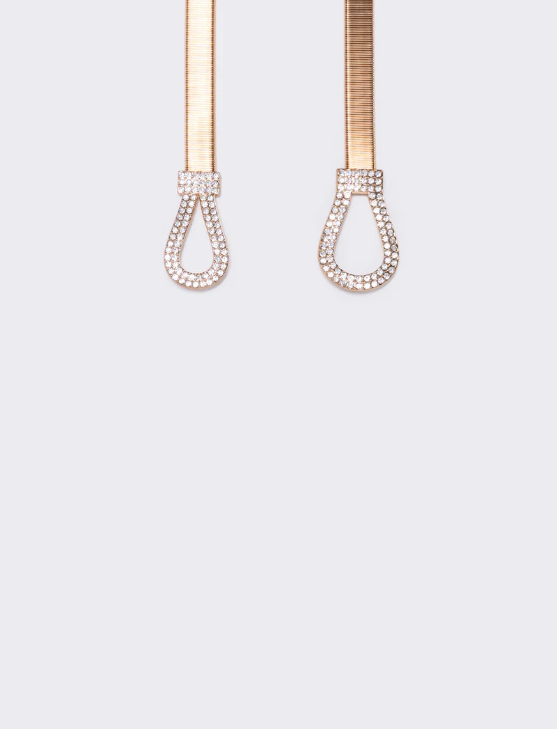 Cintura elastica con fibbia strass - Oro