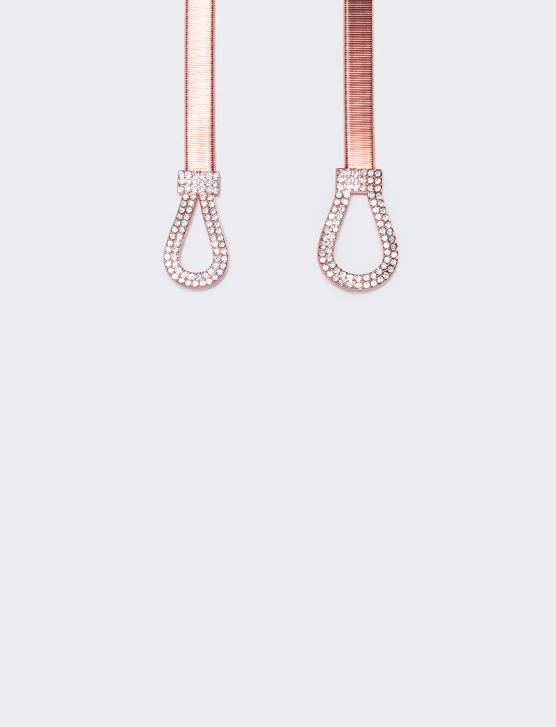 Cintura elastica con fibbia strass - Rosa