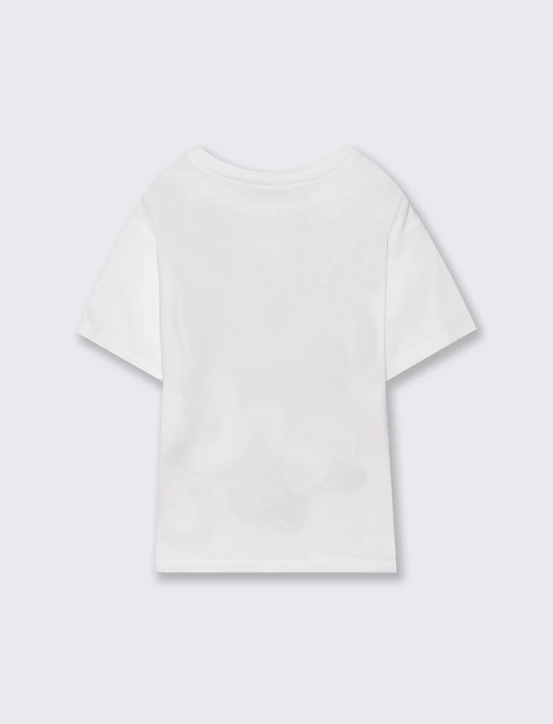 T-shirt mezza manica tema Minnie con pois - Bianco