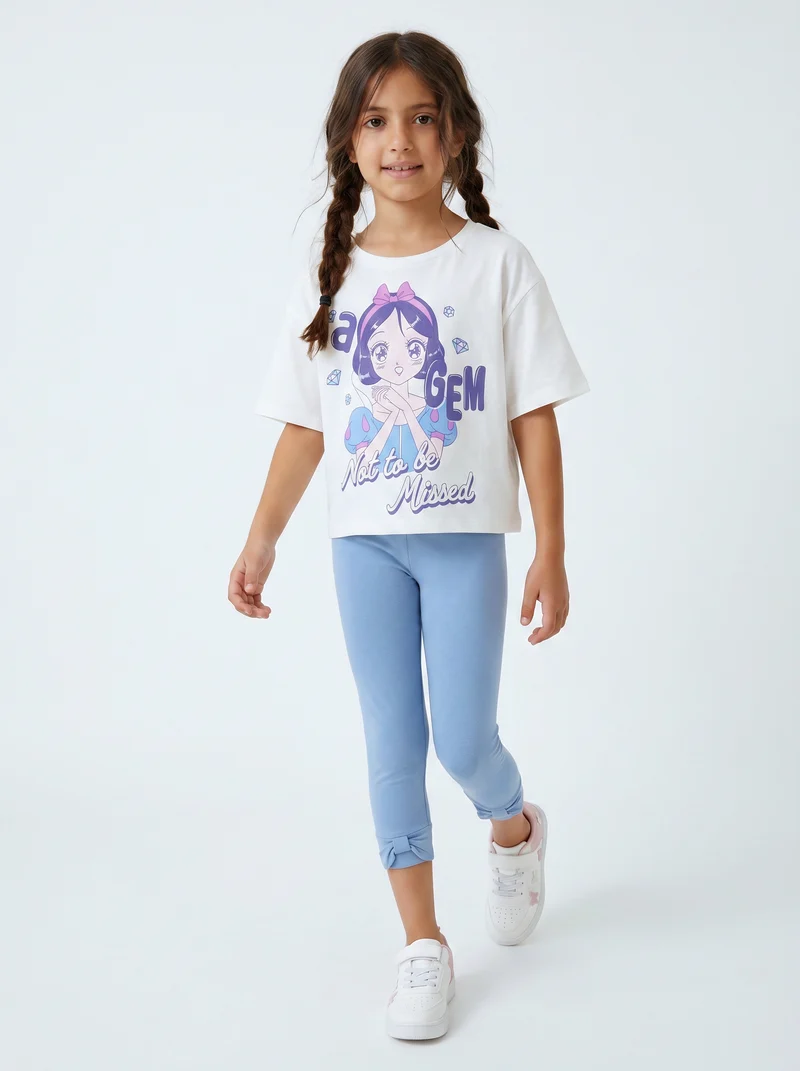 T-shirt Biancaneve in cotone fresco - Bianco