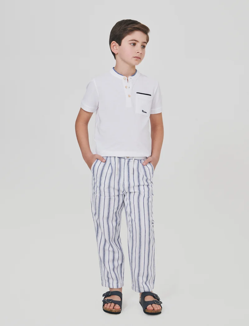 Pantalone a righe con coulisse regolabile - Righe