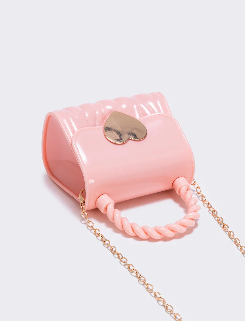 Borsetta cuore con tracolla elegante - Rosa