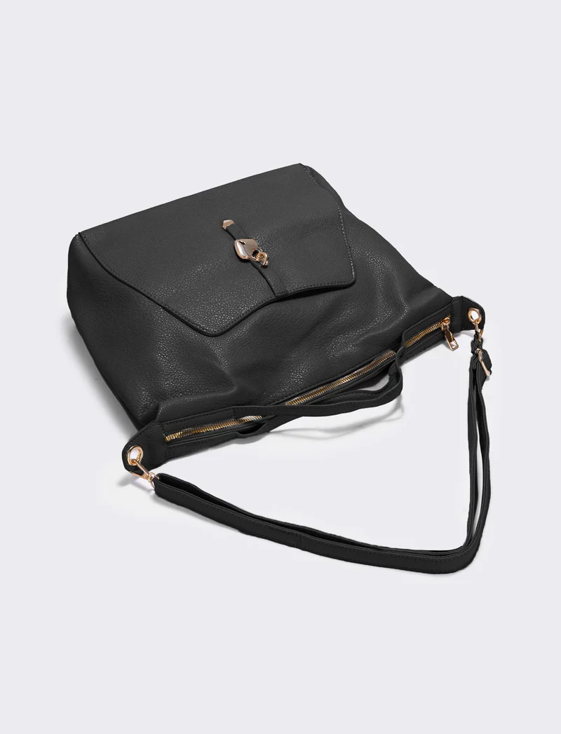 Borsa catenaccio a cuore - Nero