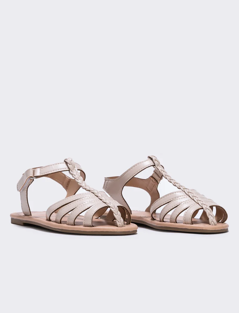 Sandalo granchio beige per bambina - Beige