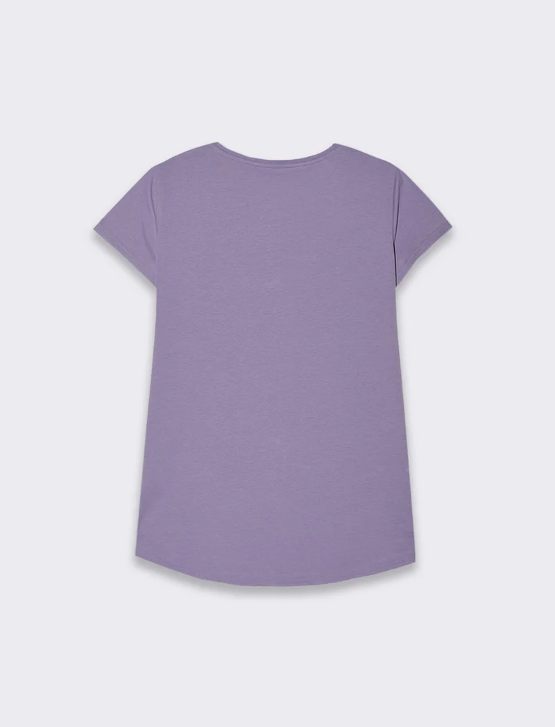 T-shirt floreale per donne eleganti - Lilla pervinca
