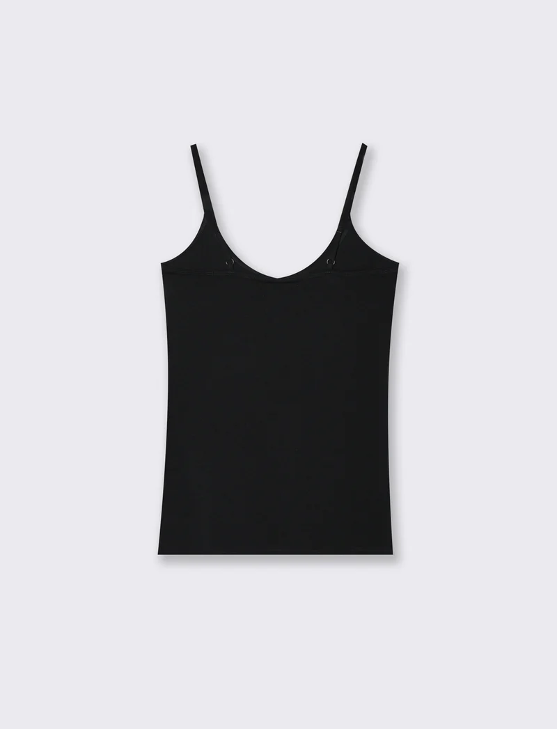 Canotta basic con spalline sottili - Nero