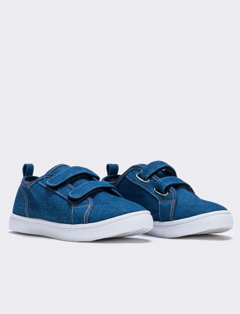 Scarpa in tela da bambino con strappi - Denim