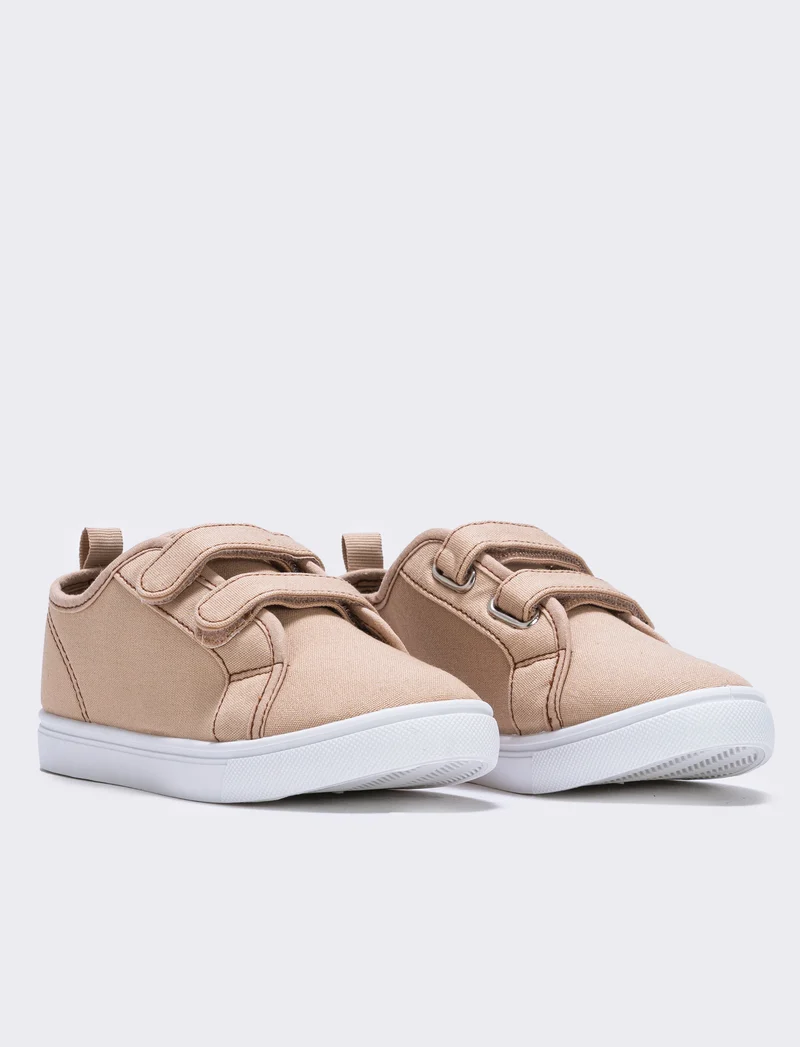 Scarpa in tela da bambino con strappi - Beige