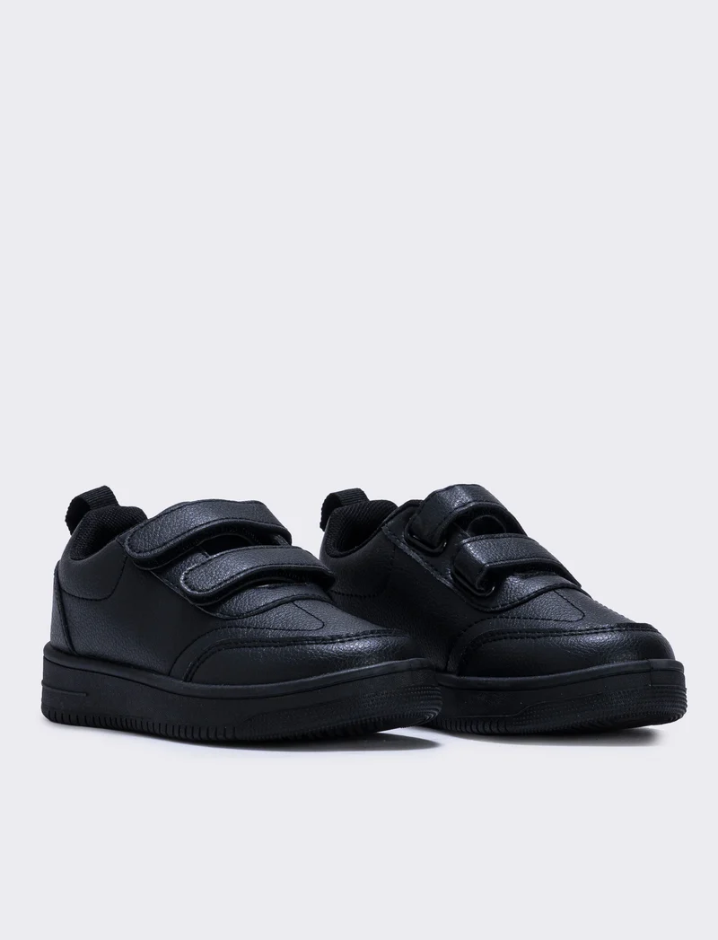 Sneakers basic bambino in poliuretano - Nero