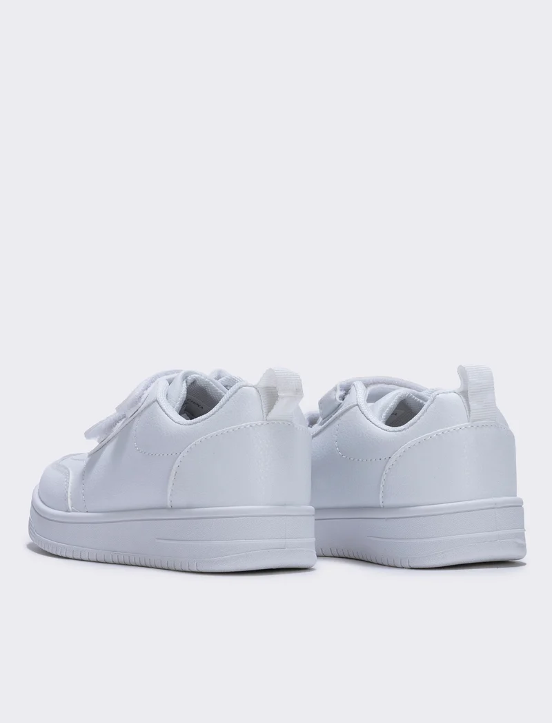 Sneakers basic bambino in poliuretano - Bianco