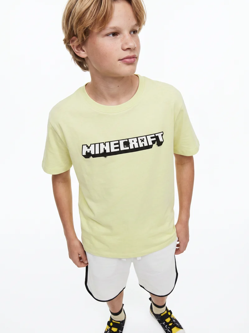 T-Shirt Minecraft in tessuto con stampe - Verde