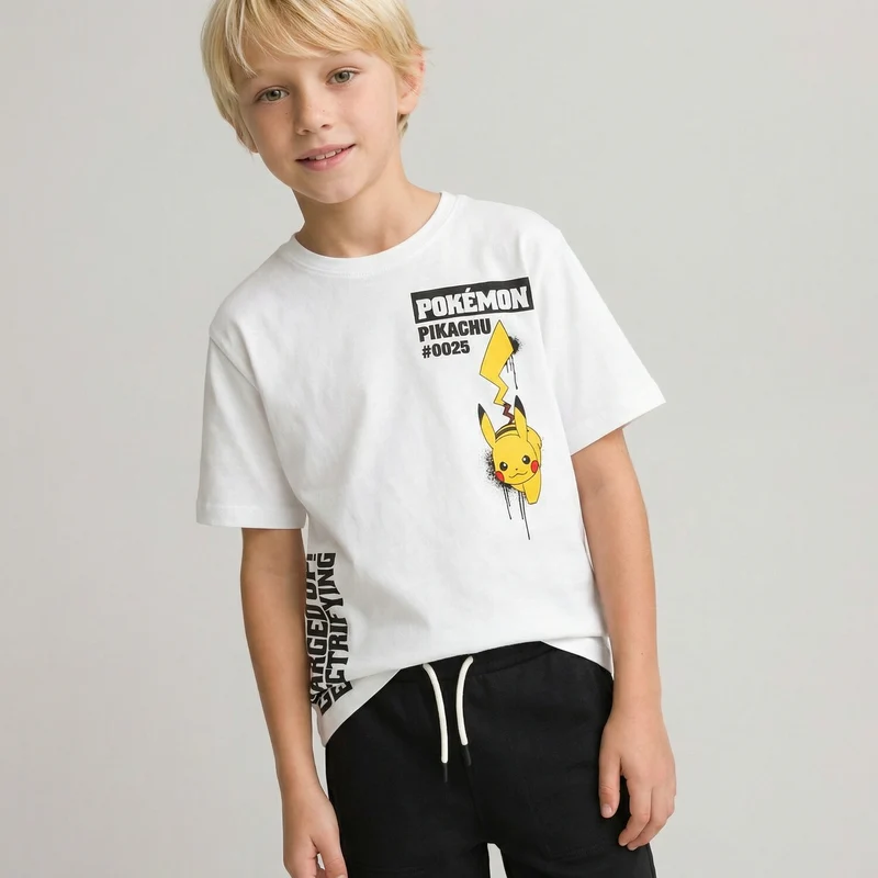 T-Shirt di cotone con stampe Pokemon - Bianco