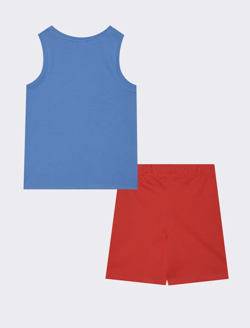 Canotta e short in cotone Spiderman - Blu oceano