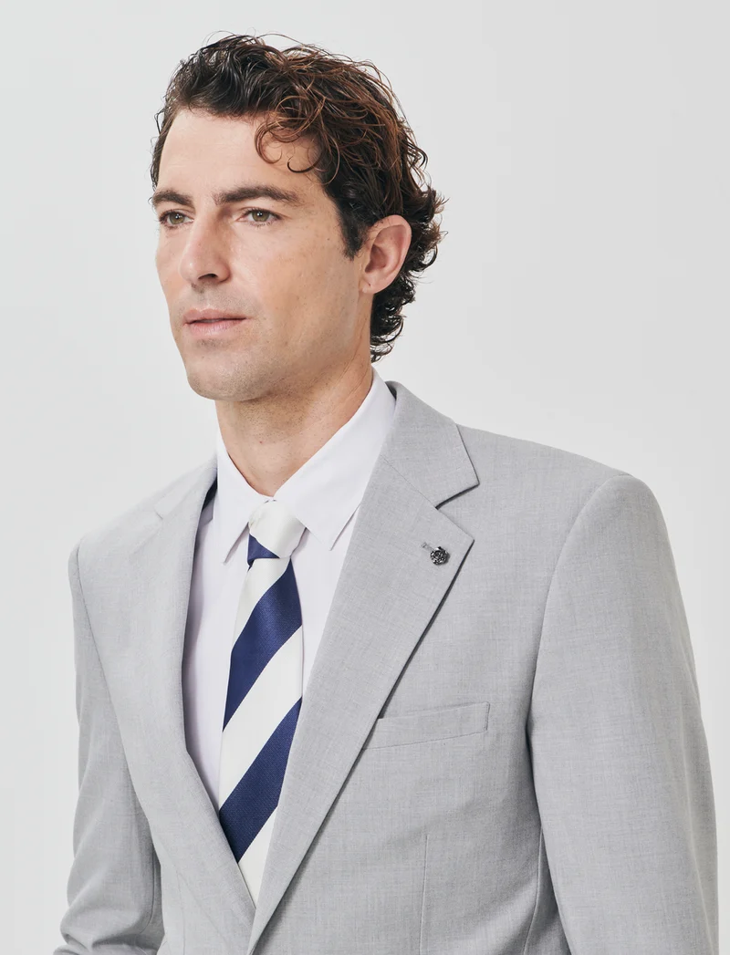 Blazer formal fit micro struttura melange - Grigio mel.