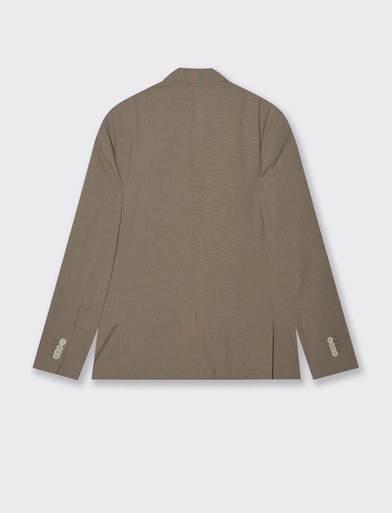 Blazer formal fit micro struttura melange - Grigio fango