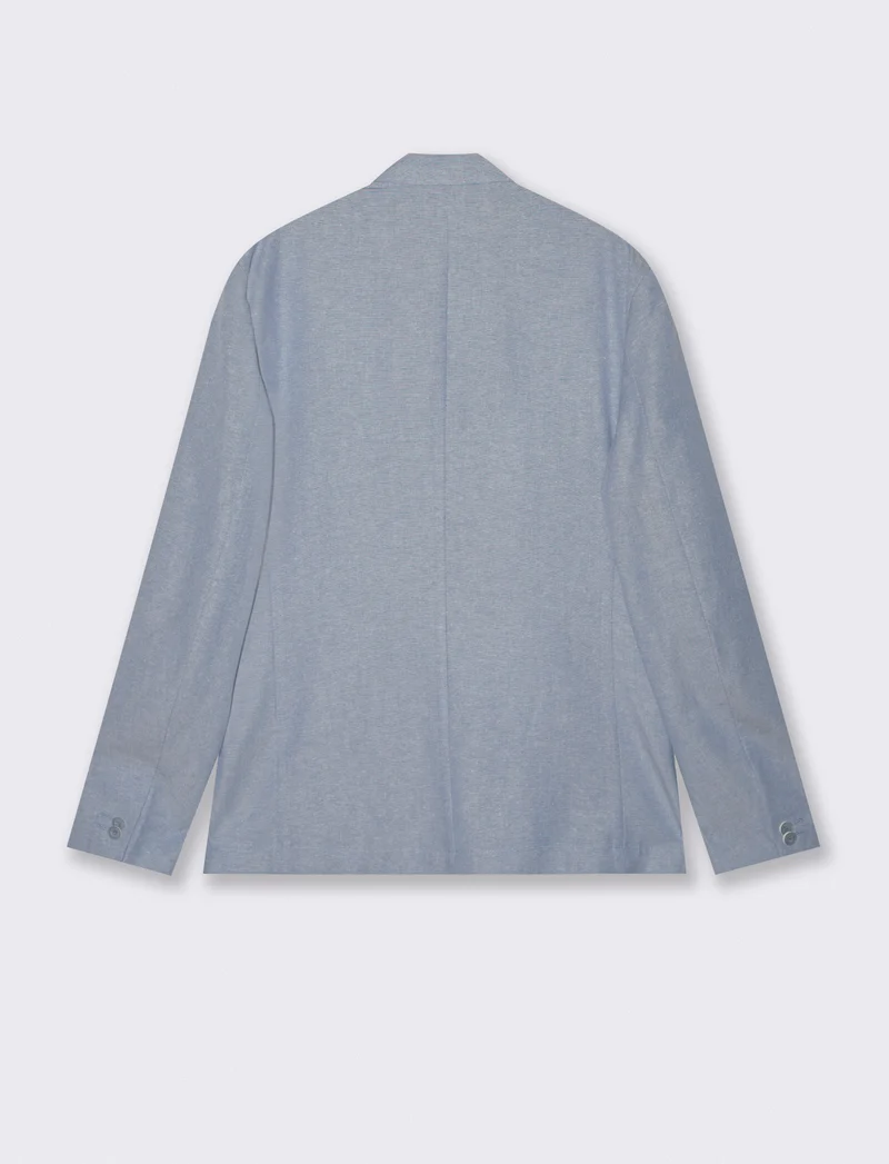 Blazer Decostruito in Misto Lino - Celeste