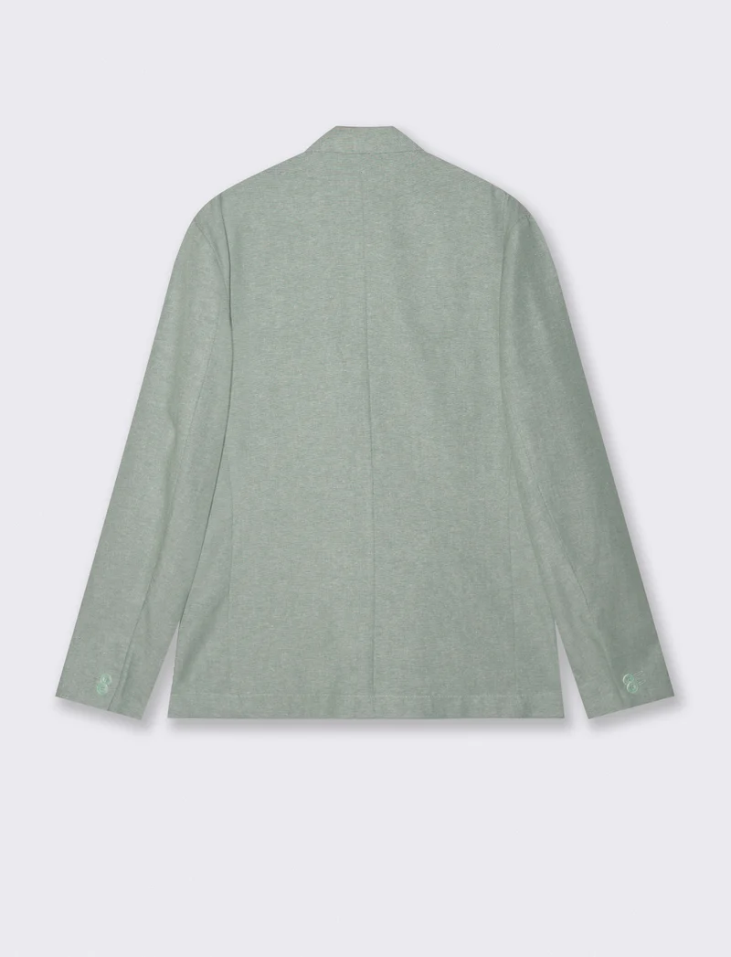 Blazer Decostruito in Misto Lino - Verde