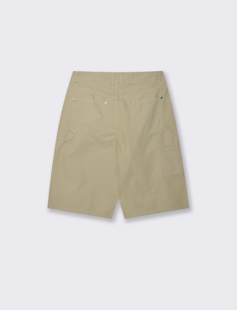 Bermuda long fit in canvas di cotone - Grigio stone