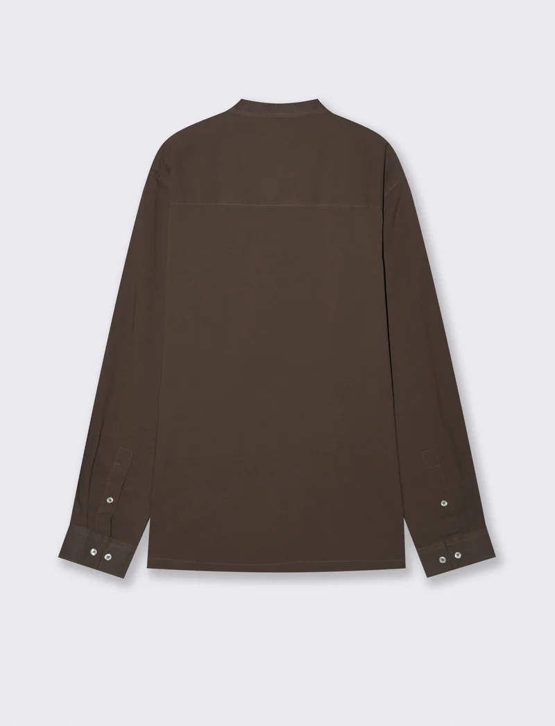 Camicia coreana in voile leggero - Moro