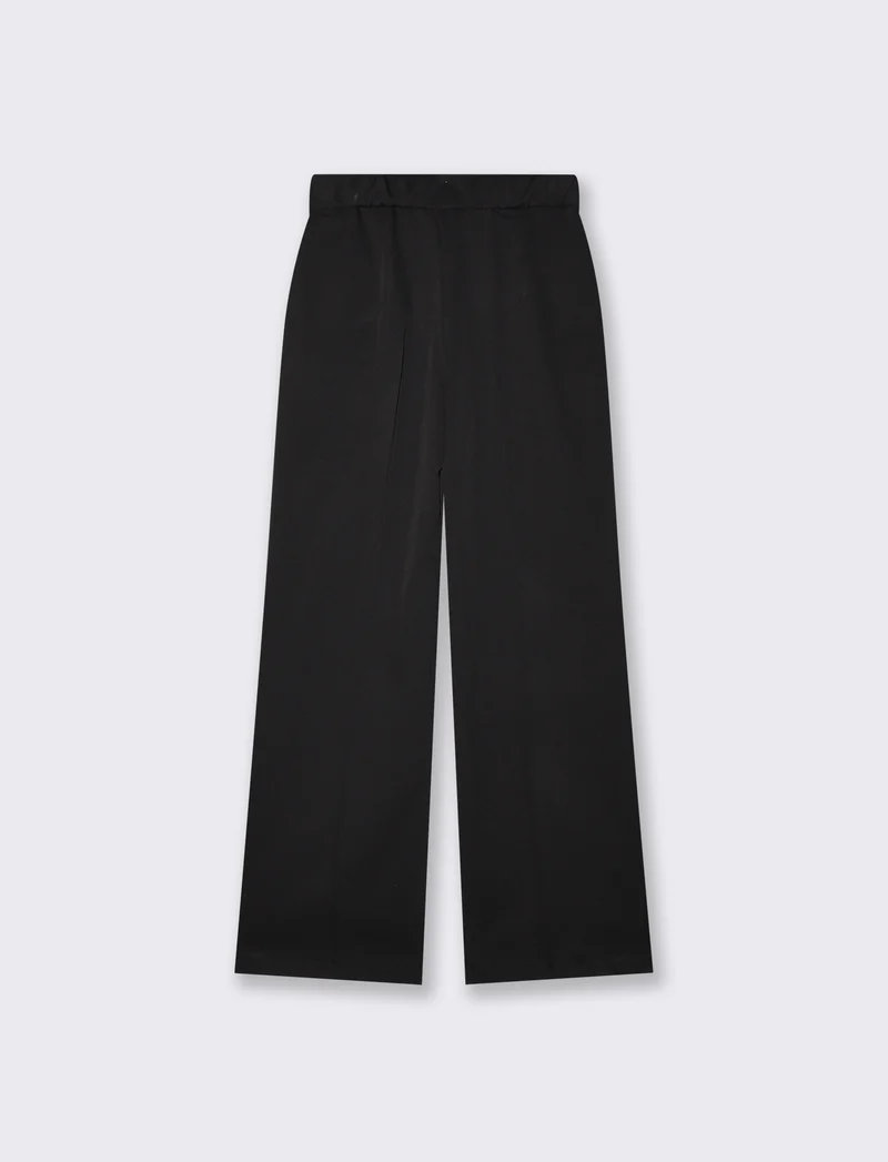 Pantalone Palazzo con Chiusura Doppio Bottone - Nero