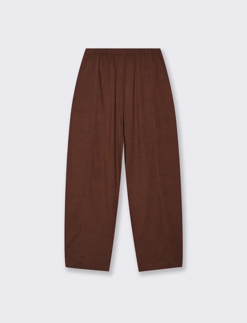 Pantalone Ballon con elastico in vita - Marrone cioccolato