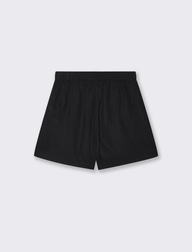 Short con Elastico e Tasche Americane - Nero