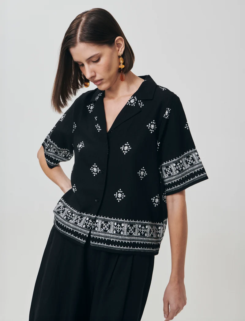 Camicia Manica Corta Scollo a V - var 1