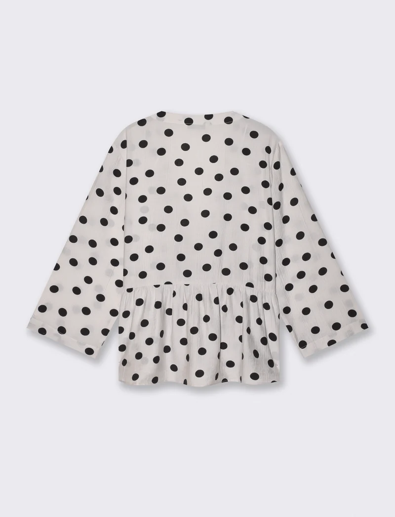 Blusa V Decorata con Perline Colorate - var 1