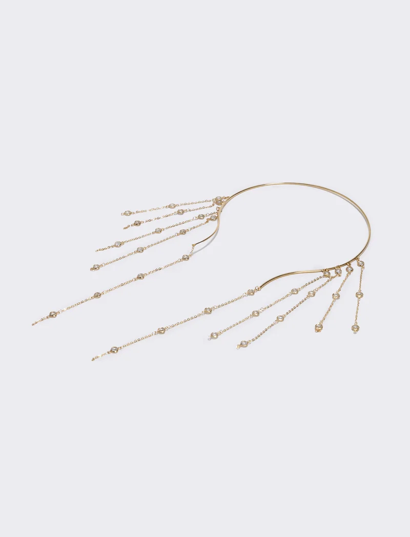 Collana semirigida con strass eleganti - Oro