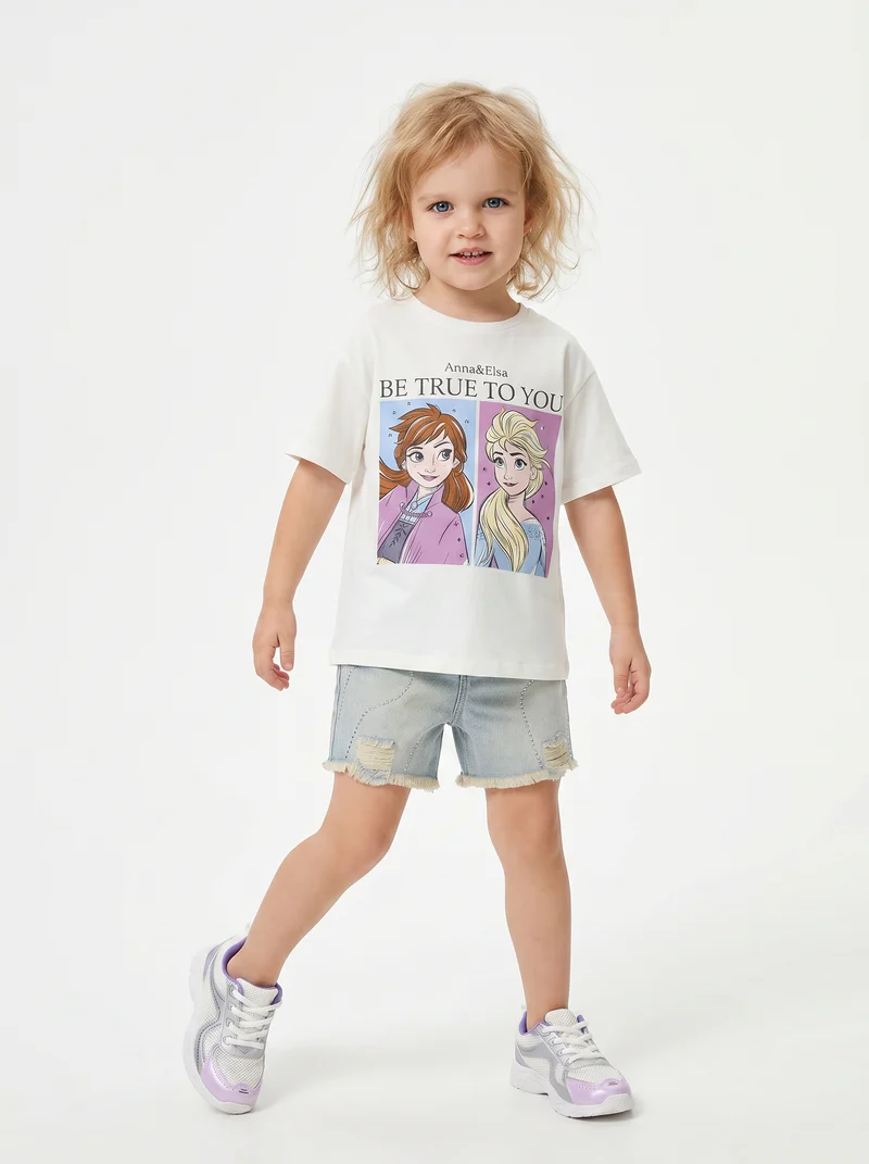 T-shirt Disney Frozen mezza manica cotone - var 1