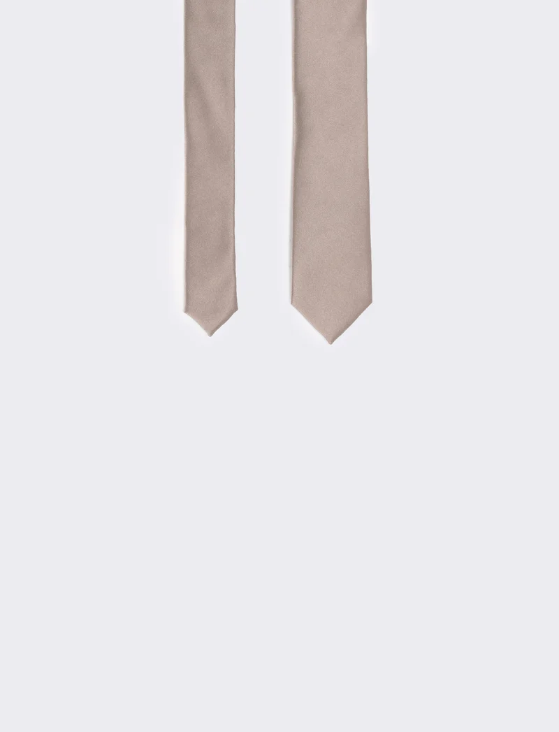 Cravatta raso 5 cm per uomo elegante - Beige
