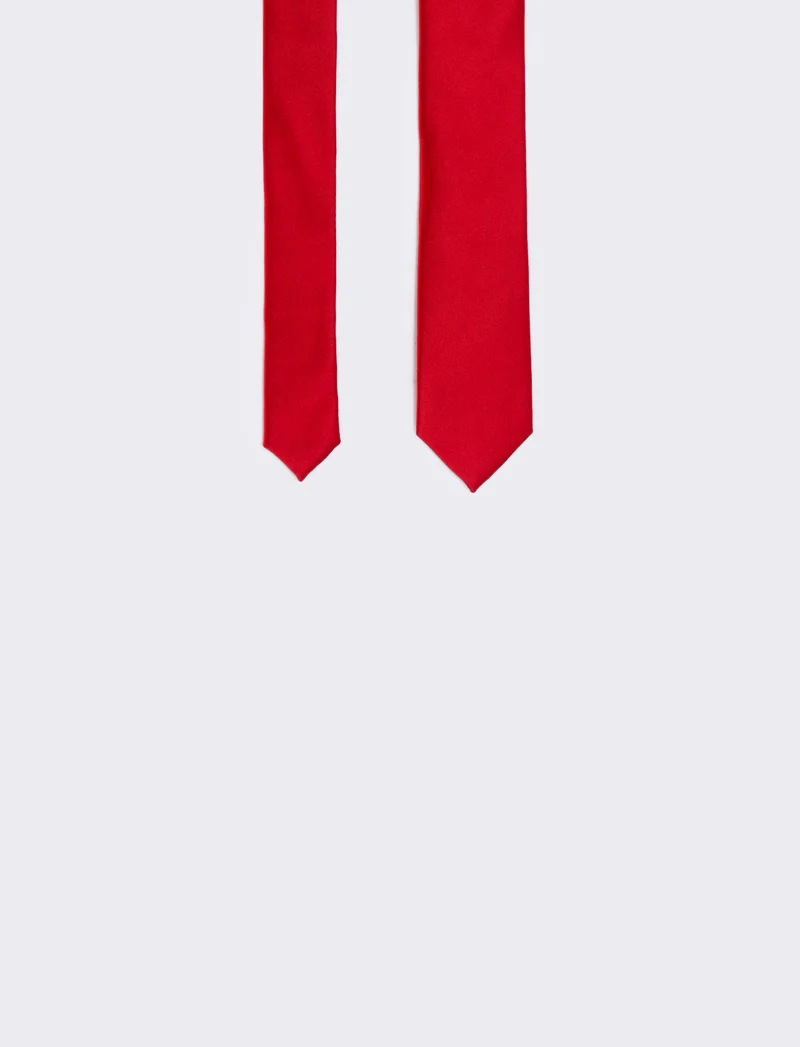 Cravatta raso 5 cm per uomo elegante - Rosso