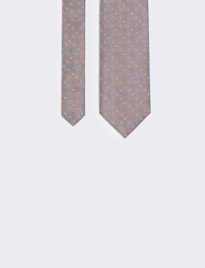 Cravatta fantasia 8cm per uomo elegante - Grigio fango